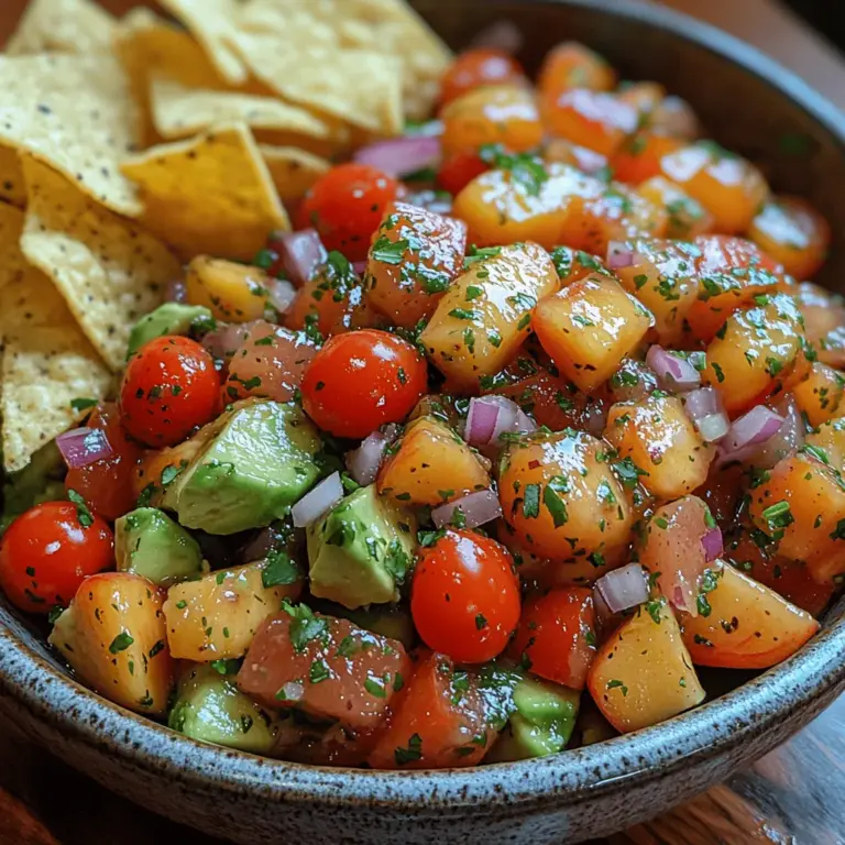 There’s something truly magical about the vibrant combination of flavors in Peach Avocado Salsa with Tortilla Chips. This delightful dish brings together the sweetness of ripe peaches, the creaminess of avocado, and the zesty brightness of lime, all harmonizing perfectly to create a fresh and exciting salsa. Whether you are hosting a summer barbecue, enjoying a casual evening with friends, or simply craving a light snack, this salsa offers versatile appeal and is sure to impress.