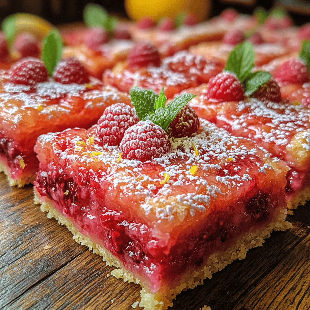 As the warm sun graces our days and the air fills with the sweet scent of blooming flowers, summer beckons us to embrace the season of outdoor gatherings and refreshing treats. One standout dessert that embodies the spirit of summer is the Zesty Raspberry Lemonade Bars. These delightful bars capture the essence of sun-soaked days, offering a perfect balance of vibrant flavors that invigorate the palate. With a luscious combination of tart lemons and sweet raspberries, this dessert not only looks enticing but also delivers a refreshing burst of flavor that makes it an ideal choice for warm-weather festivities.