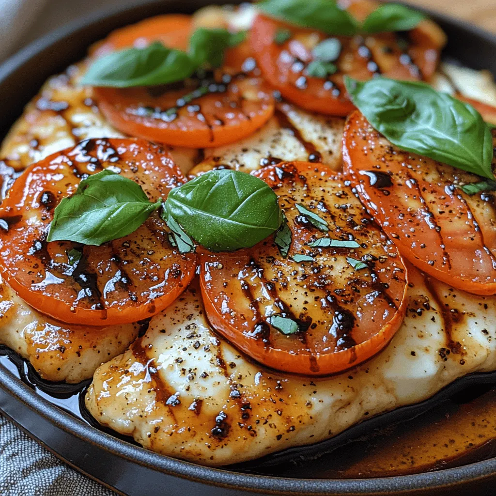 If you're searching for a dish that perfectly balances freshness and flavor, look no further than Caprese Chicken with Balsamic Glaze. A delightful fusion of traditional Italian Caprese salad and succulent chicken, this recipe is a culinary celebration of vibrant ingredients that come together in a harmonious way. The combination of juicy tomatoes, creamy mozzarella, aromatic basil, and a sweet-tangy balsamic glaze transforms ordinary chicken breasts into a dish that is not only visually stunning but also bursting with flavor.