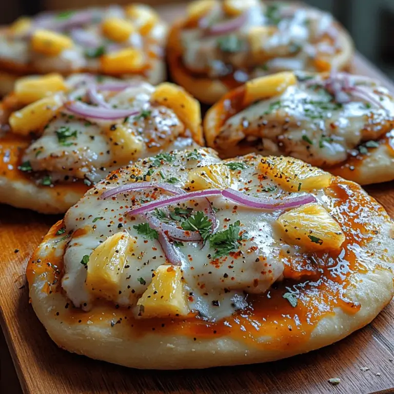 Welcome to a culinary adventure that captures the essence of summer with every bite: Tropical Bliss Pineapple BBQ Chicken Flatbreads. This dish is a delightful fusion of vibrant flavors that harmoniously blend the sweetness of juicy pineapple, the smokiness of BBQ chicken, and the comforting texture of flatbreads. Perfect for casual meals, family gatherings, or weekend barbecues, this recipe offers a delightful escape to a tropical paradise right in your kitchen.