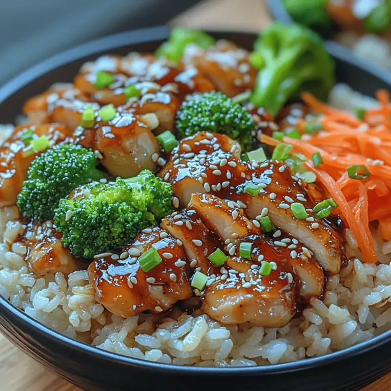 Understanding the joy of a well-prepared meal is essential for any home cook. When the day's hustle and bustle leaves you craving a comforting yet nutritious dish, the Teriyaki Delight Chicken Rice Bowls emerge as a stellar choice. This recipe embodies a harmonious blend of savory flavors and wholesome ingredients, making it an ideal option for a weeknight dinner or a meal prep delight that you can savor throughout the week. Imagine tender chicken marinated in a homemade teriyaki sauce, served over fluffy jasmine rice, and accompanied by vibrant vegetables that add both color and nutrition to your plate. In this article, we will guide you through the process of creating these delicious bowls, ensuring that each step is clear and easy to follow, allowing you to impress your family and friends with your culinary skills.