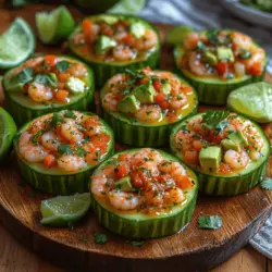 Zesty Shrimp Cucumber Cups are a vibrant and refreshing appetizer that will elevate any gathering, from casual brunches to elegant dinner parties. With their delightful presentation and burst of flavor, these cucumber cups are sure to impress your guests while being light and health-conscious. The combination of succulent shrimp, crisp cucumbers, and zesty dressing creates a dish that is not only visually appealing but also packed with nutrition.