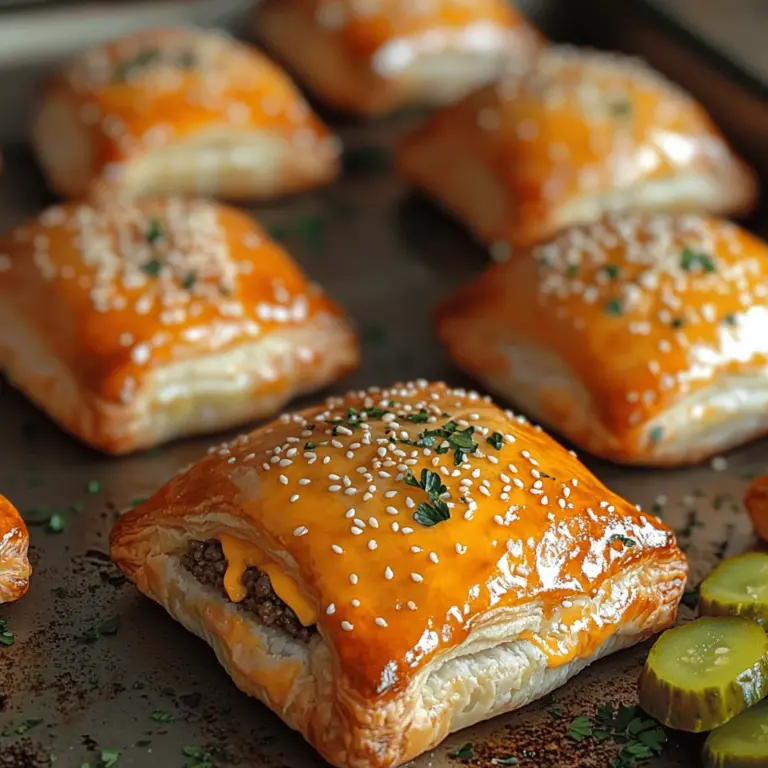 When it comes to entertaining friends and family, few things can compete with the irresistible charm of bite-sized snacks. Among the plethora of options available, Mini Cheeseburger Puff Pastries stand out as a delightful fusion of classic flavors and modern convenience. Imagine the juicy, savory goodness of a cheeseburger wrapped in flaky, buttery puff pastry—these little treats are not just food; they are an experience. Ideal for gatherings, game days, or cozy family nights, these pastries make a perfect appetizer that’s sure to leave a lasting impression on your guests.