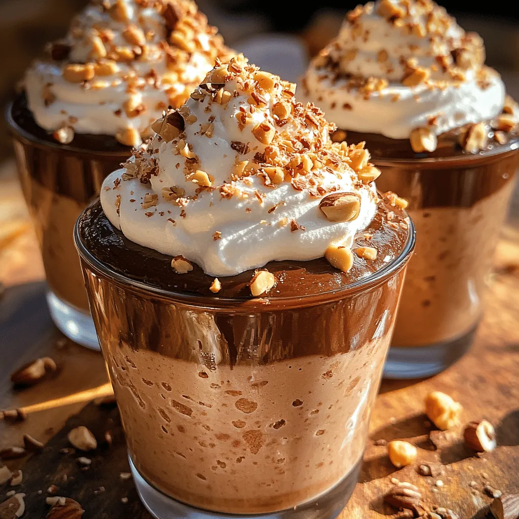 If you're on the hunt for a dessert that embodies luxury and indulgence, look no further than our Decadent Chocolate Hazelnut Mousse Cups. This rich and creamy delight marries the deep, intense flavors of dark chocolate with the sweet, nutty essence of hazelnuts. The result? A dessert that not only satisfies your sweet tooth but also leaves a lasting impression on your guests. Perfect for any occasion—be it a sophisticated dinner party, a casual gathering, or simply a well-deserved treat at home—these mousse cups are a showstopper in their own right.
