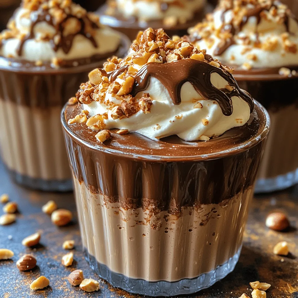 If you're on the hunt for a dessert that embodies luxury and indulgence, look no further than our Decadent Chocolate Hazelnut Mousse Cups. This rich and creamy delight marries the deep, intense flavors of dark chocolate with the sweet, nutty essence of hazelnuts. The result? A dessert that not only satisfies your sweet tooth but also leaves a lasting impression on your guests. Perfect for any occasion—be it a sophisticated dinner party, a casual gathering, or simply a well-deserved treat at home—these mousse cups are a showstopper in their own right.