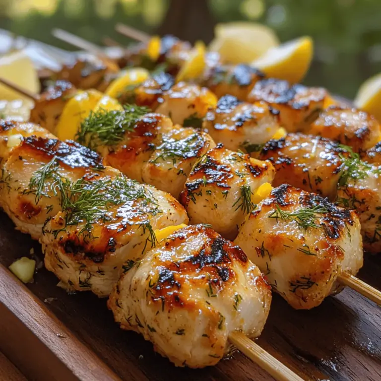 As the sun shines brighter and the days grow longer, summer grilling season emerges as a beloved culinary tradition. Among the various grilling options, chicken skewers stand out for their versatility and ease of preparation. Whether you're hosting a backyard barbecue, enjoying a picnic at the park, or simply looking for a quick weeknight dinner, chicken skewers are an approachable and satisfying choice. Today, we introduce you to a delightful variation: Zesty Lemon Dill Chicken Skewers. This dish is not only refreshing but also packed with bright flavors that perfectly complement the succulent chicken.