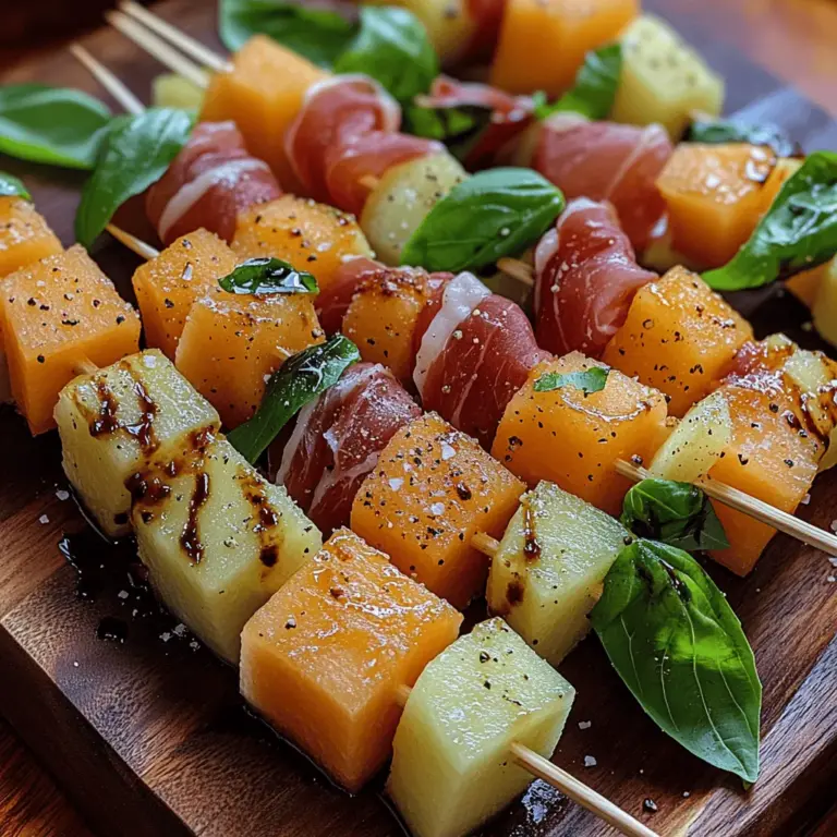 As the sun shines brighter and the temperatures rise, our cravings shift towards light, refreshing dishes that celebrate the season. One such dish that perfectly embodies the essence of summer is the Sweet & Savory Melon & Prosciutto Skewers. This delightful appetizer combines the sweet juiciness of ripe melons with the savory, rich flavor of prosciutto, creating an irresistible bite that is sure to please any palate.