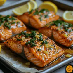 Welcome to the world of culinary delight with our Zesty Lemon Garlic Roasted Salmon. This dish beautifully marries the robust flavors of garlic and lemon with the rich, buttery taste of salmon, creating a meal that is not only delicious but also incredibly beneficial to your health. As more people become conscious of their dietary choices, salmon has emerged as a staple in many kitchens, and for good reason.