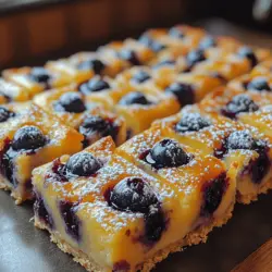 The foundation of the Zesty Blueberry Lemon Bliss Bars is the crust, which is made from a combination of all-purpose flour, powdered sugar, salt, and butter. The all-purpose flour provides structure, while the powdered sugar adds a touch of sweetness and contributes to a tender crumb. Salt enhances the overall flavor, balancing the sweetness of the sugar and the tartness of the lemon. Butter is paramount in creating a buttery, crumbly texture that melts in your mouth. When combined, these ingredients create a base that perfectly complements the juicy blueberry filling and the zesty lemon custard topping.