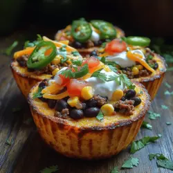 Crispy Cornbread Taco Cups are a culinary delight that beautifully marries the comforting texture of cornbread with the savory richness of taco filling. This unique dish stands out not only for its delicious flavors but also for its visual appeal, making it an ideal choice for gatherings, family dinners, or a fun weeknight meal. Whether you're hosting a party or simply craving something hearty yet satisfying, these taco cups offer a delightful alternative to traditional tacos.