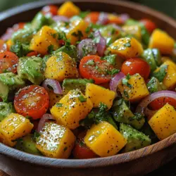 As the warm sun begins to beckon, there’s nothing quite like a refreshing salad to celebrate the vibrant flavors of summer. Our Tropical Avocado Mango Salad is a stunning dish that not only pleases the eye but also delights the palate with its harmonious blend of textures and flavors. This salad is perfect for a light meal on a hot day or as a colorful side dish at your next barbecue or gathering.