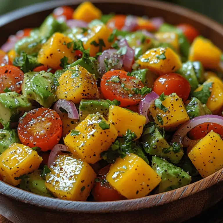 As the warm sun begins to beckon, there’s nothing quite like a refreshing salad to celebrate the vibrant flavors of summer. Our Tropical Avocado Mango Salad is a stunning dish that not only pleases the eye but also delights the palate with its harmonious blend of textures and flavors. This salad is perfect for a light meal on a hot day or as a colorful side dish at your next barbecue or gathering.