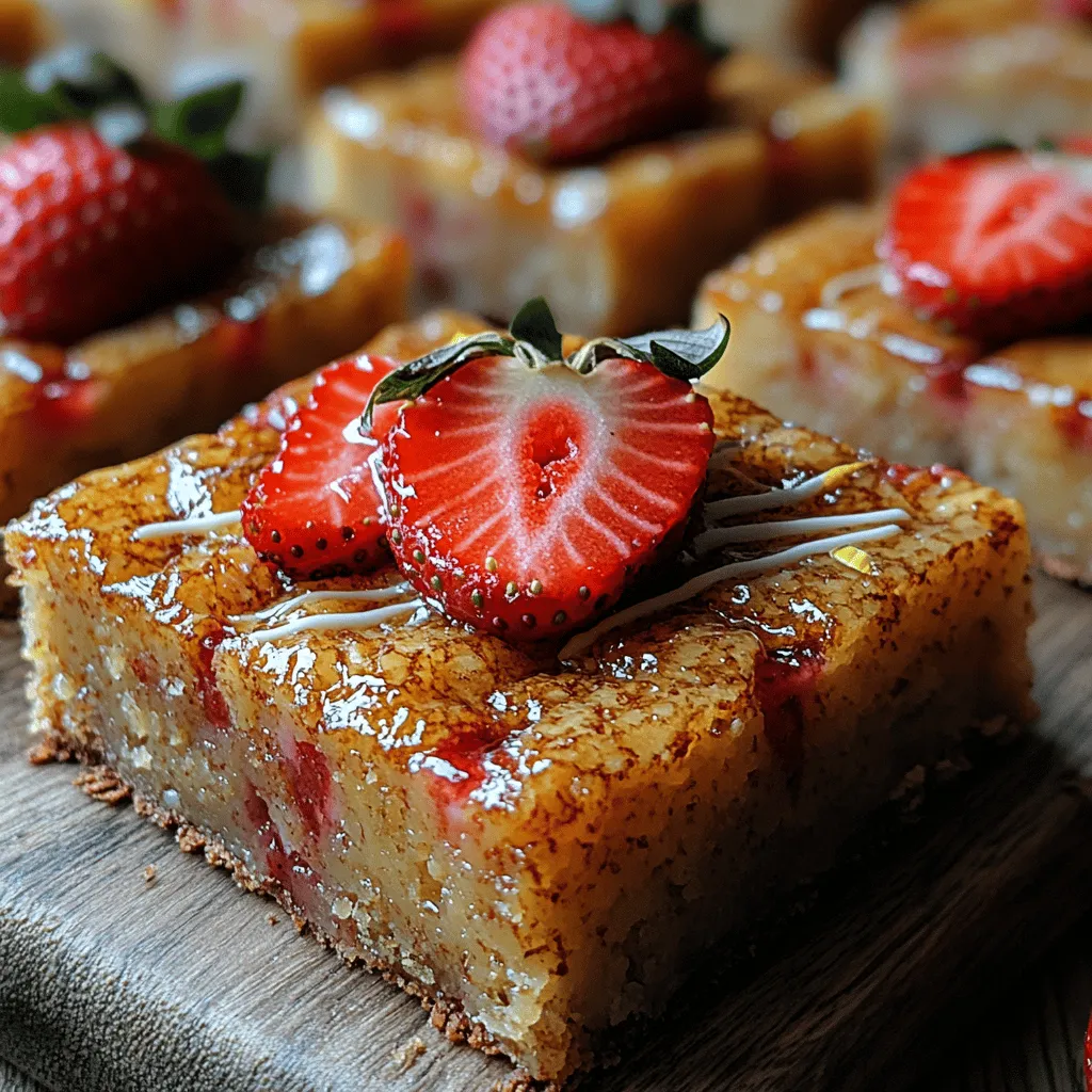 The Zesty Strawberry Lemon Blondies are a harmonious blend of sweet strawberries and tart lemons. This combination creates a mouthwatering contrast that excites the taste buds. As you bite into one of these blondies, the sweet, juicy bursts of strawberry are complemented by the refreshing zing of lemon, resulting in a dessert that is both satisfying and refreshing. The brightness of the lemon balances the sweetness of the strawberries, making it a perfect treat for those warm summer days when you crave something light yet indulgent.