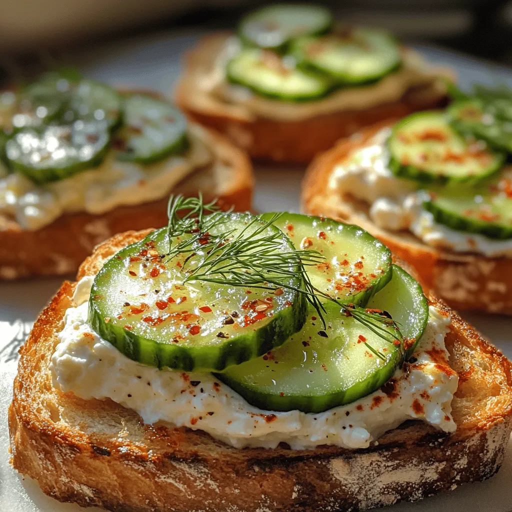 If you're looking for a dish that combines a delightful range of flavors and textures, look no further than Creamy Whipped Feta Cucumber Toast. This appetizer is not only visually appealing but also a crowd-pleaser that can elevate any gathering. The creamy, tangy feta cheese blends perfectly with the refreshing crunch of cucumbers, all presented on a base of crispy, toasted bread. Whether you're hosting a summer barbecue, a holiday party, or simply enjoying a light meal at home, this recipe offers versatility that fits any occasion.