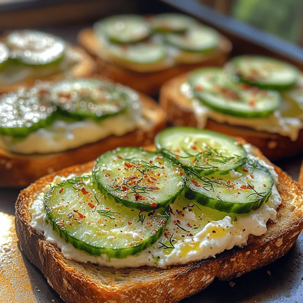 If you're looking for a dish that combines a delightful range of flavors and textures, look no further than Creamy Whipped Feta Cucumber Toast. This appetizer is not only visually appealing but also a crowd-pleaser that can elevate any gathering. The creamy, tangy feta cheese blends perfectly with the refreshing crunch of cucumbers, all presented on a base of crispy, toasted bread. Whether you're hosting a summer barbecue, a holiday party, or simply enjoying a light meal at home, this recipe offers versatility that fits any occasion.