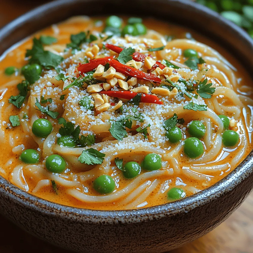 Explore the vibrant flavors of Thai cuisine with this Spicy Thai Coconut Curry Noodles recipe. Perfect for a quick weeknight dinner or a delightful weekend treat, this dish combines the creaminess of coconut milk with aromatic spices and fresh vegetables, offering a deliciously satisfying meal. Whether you're a seasoned cook or a beginner in the kitchen, this recipe is designed to be approachable and customizable, allowing you to adjust the spice levels to suit your palate.