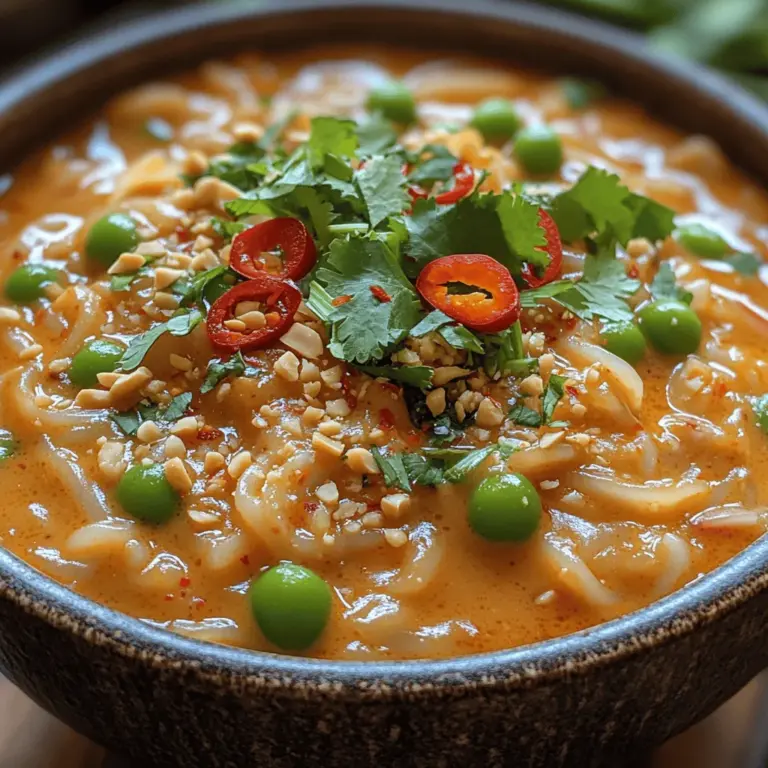 Explore the vibrant flavors of Thai cuisine with this Spicy Thai Coconut Curry Noodles recipe. Perfect for a quick weeknight dinner or a delightful weekend treat, this dish combines the creaminess of coconut milk with aromatic spices and fresh vegetables, offering a deliciously satisfying meal. Whether you're a seasoned cook or a beginner in the kitchen, this recipe is designed to be approachable and customizable, allowing you to adjust the spice levels to suit your palate.