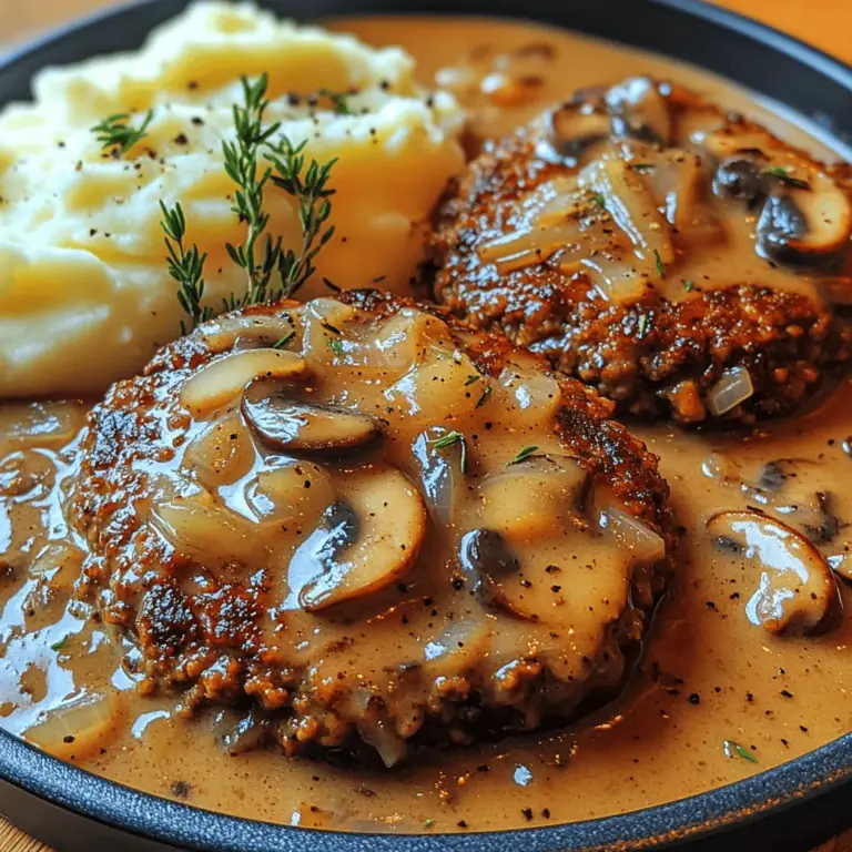 Salisbury steak is a beloved classic that embodies the essence of comfort food. Originating in the United States in the mid-19th century, this dish has warmed the hearts and stomachs of families for generations. With its delicious, savory flavors and satisfying textures, it’s no wonder that Salisbury steak remains a staple on dinner tables across the country. The best part? Making it from scratch at home allows you to control the ingredients and flavors, ensuring a wholesome meal that is both nutritious and delicious.