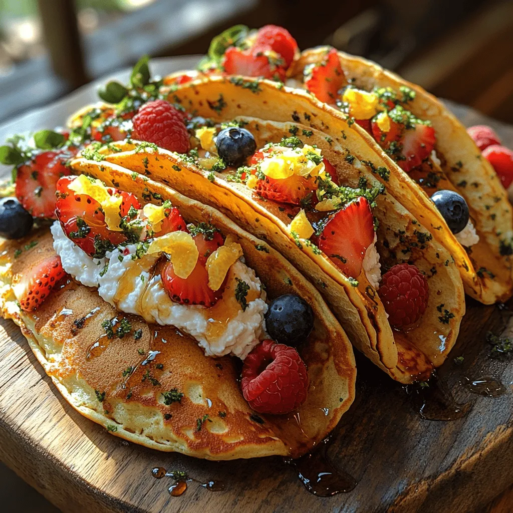 Are you ready to elevate your breakfast game? Say hello to a delightful and innovative morning treat: whipped lemon ricotta pancake tacos. This fun twist on traditional pancakes combines the fluffiness of pancakes with a creamy, citrusy filling that is sure to tantalize your taste buds. Imagine the soft, warm pancakes cradling a light and airy whipped ricotta infused with bright lemon zest. It's a breakfast or brunch dish that not only looks stunning but also packs a flavorful punch.