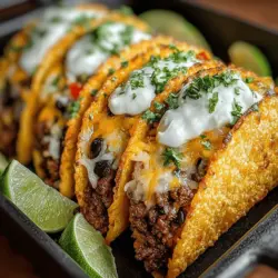 In the realm of comfort food, baked tacos stand out as a delightful option that combines convenience and satisfaction. These Zesty Baked Tacos are not only easy to prepare but also offer a unique fusion of flavors and textures that elevate the traditional taco experience. With a crispy shell housing a savory filling of seasoned ground beef, colorful vegetables, and melted cheese, this dish is sure to please everyone at the table. Whether you're hosting a family dinner, a casual get-together, or a fun taco night, these baked tacos provide a satisfying and customizable meal that brings people together.