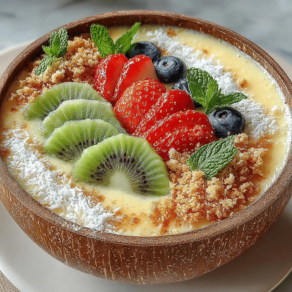 The Tropical Paradise Pineapple Smoothie Bowl is a vibrant and refreshing dish that transports your taste buds straight to a tropical beach. This delightful recipe combines the sweet flavors of ripe pineapple and banana with the creamy texture of coconut yogurt, creating a bowl that is not only delicious but also visually stunning. Its appeal lies in its ability to be a versatile meal option—whether you're looking for a nourishing breakfast to kickstart your day, a quick snack to recharge during a busy afternoon, or a light dessert that satisfies your sweet tooth without the guilt.