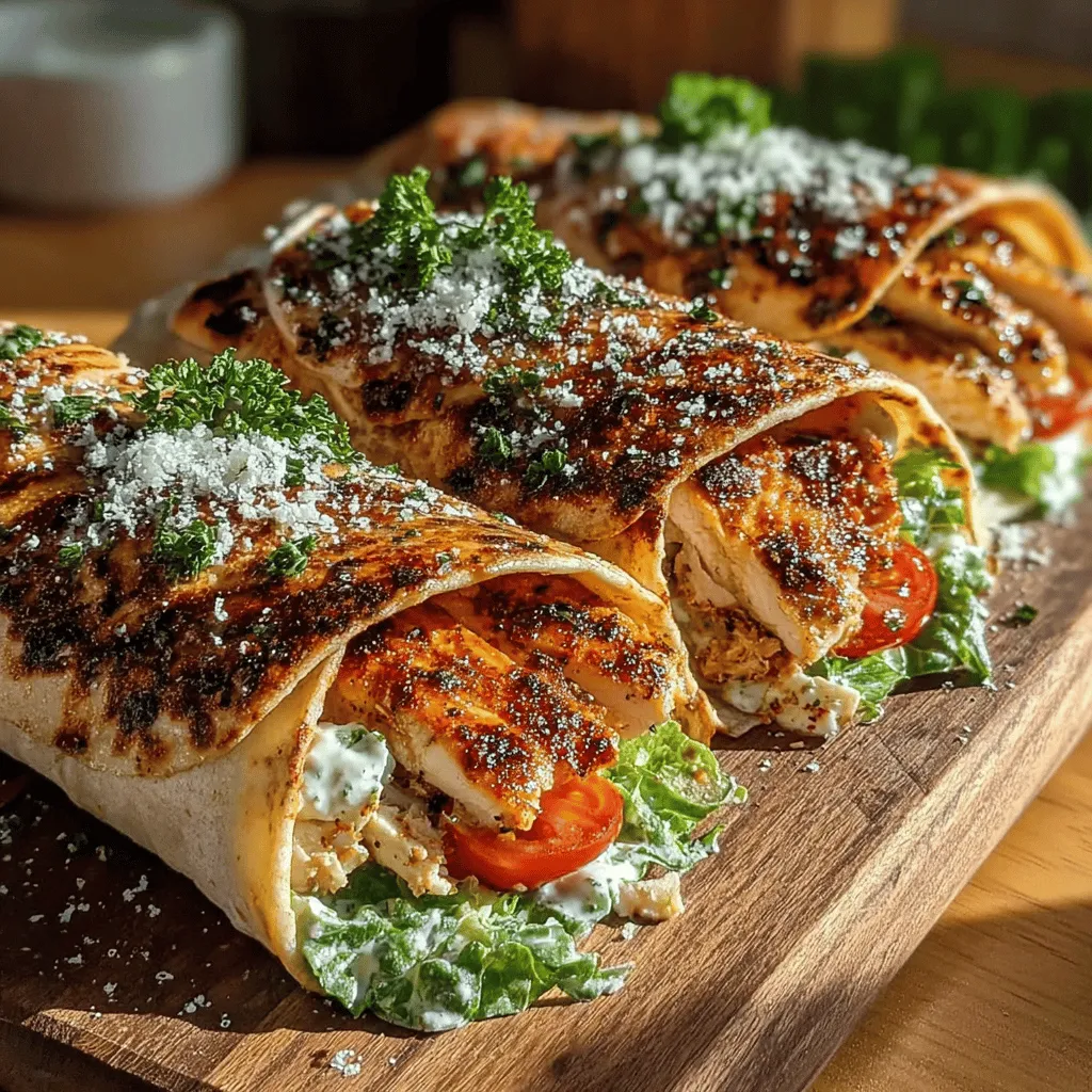 In today's fast-paced world, finding a meal that is both nutritious and easy to prepare can be a daunting task. Enter Grilled Chicken Caesar Wraps—a delightful fusion of flavors and textures that cater to busy lifestyles without sacrificing taste or health. This dish not only embodies the classic Caesar salad but elevates it into a portable wrap, making it ideal for quick lunches, picnics, or light dinners. The combination of tender grilled chicken, crisp romaine lettuce, juicy cherry tomatoes, and zesty Caesar dressing, all enveloped in a whole wheat tortilla, promises a satisfying meal that pleases the palate.