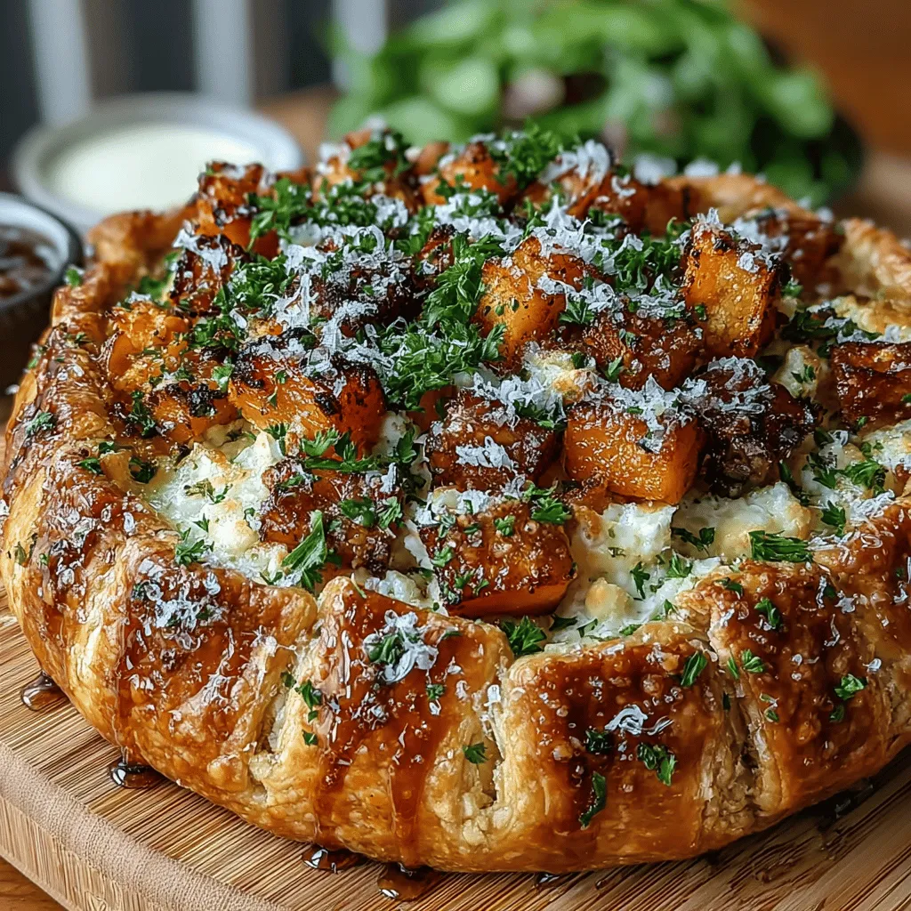 As the leaves turn golden and the air becomes crisp, the culinary world welcomes the bounty of fall harvests. Among the seasonal delights, the golden butternut squash and goat cheese galette stands out as an emblem of autumn's warmth and richness. This rustic, free-form tart not only showcases the sweet, nutty flavor of roasted butternut squash but also combines the tangy creaminess of goat cheese, enriched with the aromatic essence of thyme and caramelized onions. Each bite offers a perfect harmony of textures and tastes, making it an ideal dish for cozy family gatherings or elegant dinner parties.