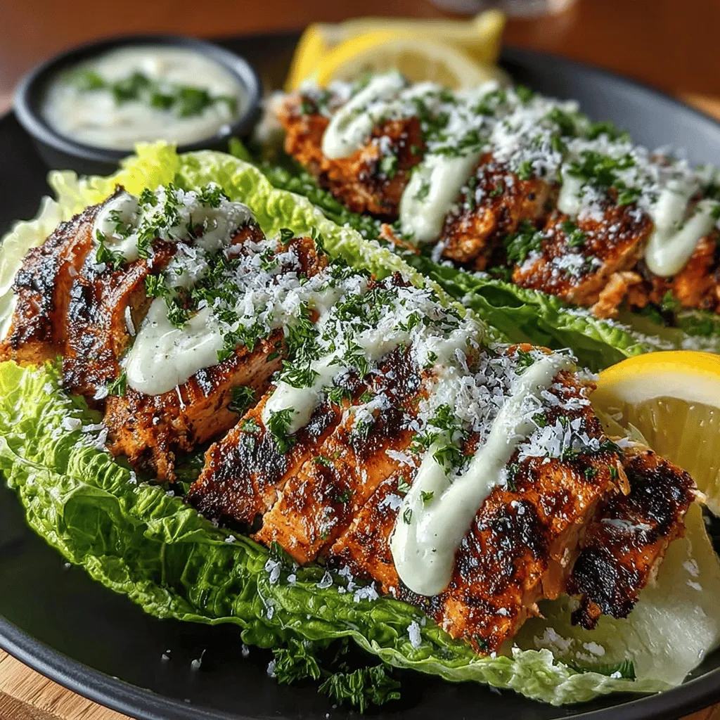 In the ever-evolving landscape of healthy eating, finding meals that are not only nutritious but also quick and easy to prepare can often feel like a daunting task. Enter Grilled Chicken Caesar Lettuce Wraps, a culinary creation that flawlessly combines the iconic flavors of a classic Caesar salad with the refreshing crunch of crisp romaine lettuce. This innovative recipe serves as a fantastic low-carb alternative to traditional wraps or sandwiches, catering perfectly to health-conscious individuals who still want to indulge in robust flavors. Whether you’re meal prepping for the week ahead or hosting a casual gathering with friends and family, these Grilled Chicken Caesar Lettuce Wraps are bound to impress with their delightful taste and appealing presentation.