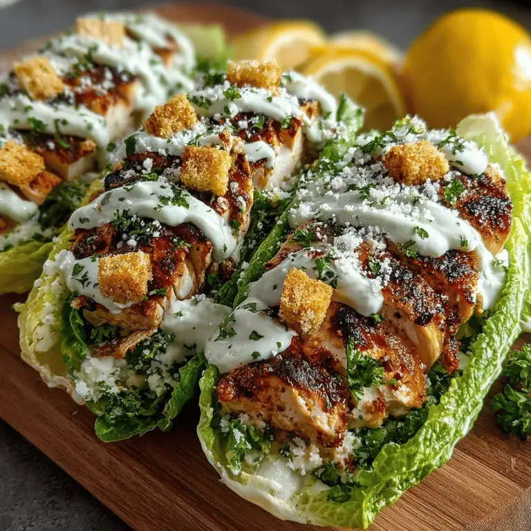 In the ever-evolving landscape of healthy eating, finding meals that are not only nutritious but also quick and easy to prepare can often feel like a daunting task. Enter Grilled Chicken Caesar Lettuce Wraps, a culinary creation that flawlessly combines the iconic flavors of a classic Caesar salad with the refreshing crunch of crisp romaine lettuce. This innovative recipe serves as a fantastic low-carb alternative to traditional wraps or sandwiches, catering perfectly to health-conscious individuals who still want to indulge in robust flavors. Whether you’re meal prepping for the week ahead or hosting a casual gathering with friends and family, these Grilled Chicken Caesar Lettuce Wraps are bound to impress with their delightful taste and appealing presentation.