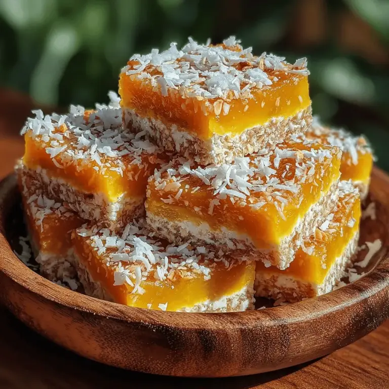 No-bake desserts have gained immense popularity for their simplicity and convenience, allowing anyone to whip up something delicious without the need for an oven. These treats are perfect for those warm summer days when you crave something sweet but don't want to spend hours in the kitchen. One such delightful creation is the Tropical Bliss No-Bake Mango Coconut Bars. This recipe encapsulates the essence of a tropical getaway, bringing together the vibrant flavors of mango and the creamy texture of coconut to create a refreshing and healthy indulgence.