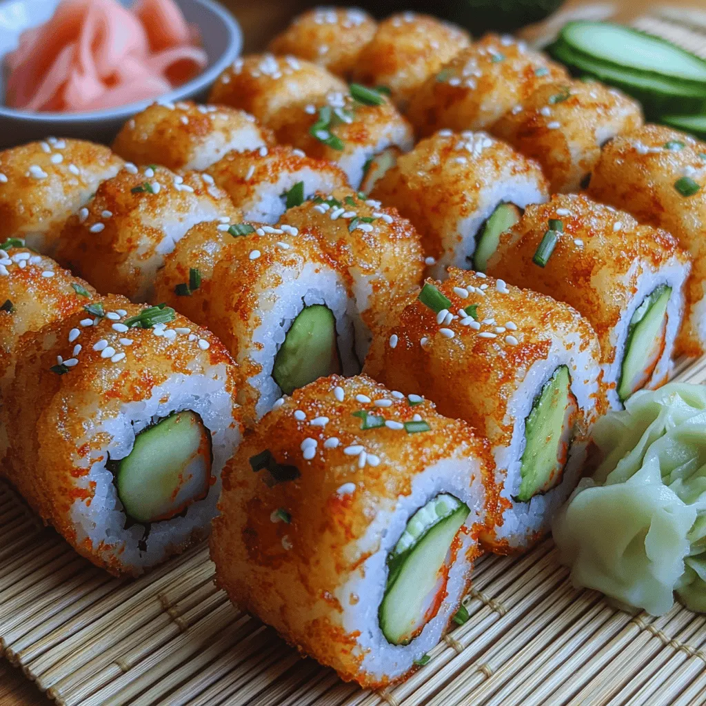 Crispy shrimp tempura rolls are a delightful fusion of two beloved elements of Japanese cuisine: tempura and sushi. These rolls encapsulate the essence of fresh shrimp enveloped in a light, airy batter, which is then combined with sushi rice and fresh vegetables, all wrapped tightly in a sheet of nori. The result is a culinary masterpiece that appeals not only to the palate but also to the eye, offering a feast of flavors and textures in every bite.