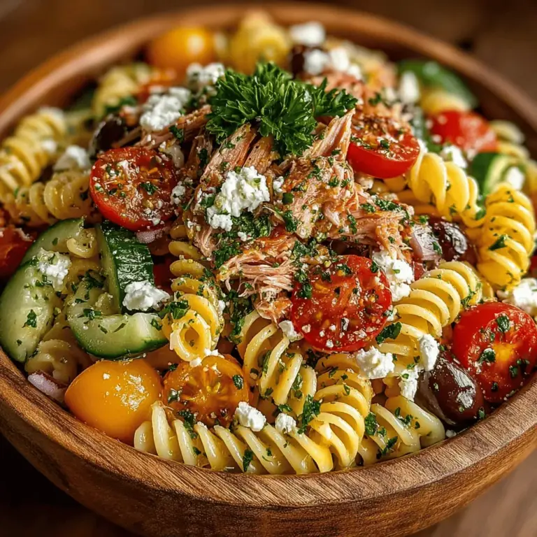 When it comes to quick and nutritious meals, few dishes can rival the Chilly Mediterranean Tuna Pasta Salad. This vibrant medley of flavors and textures not only satisfies your taste buds but also nourishes your body. Perfect for warm summer days or as a light meal any time of the year, this salad combines the wholesome goodness of pasta, protein-packed tuna, and an array of fresh vegetables. Whether you’re packing it for lunch, serving it as a light dinner, or offering it as a side dish at your next gathering, this salad is a versatile option that everyone will enjoy.