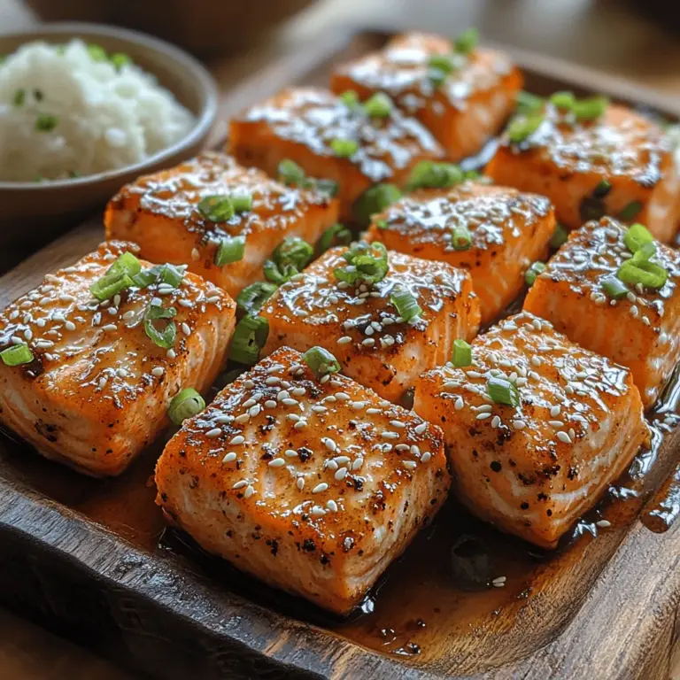 In the world of culinary delights, few dishes can match the irresistible appeal of crispy teriyaki salmon cubes. This recipe showcases the perfect fusion of traditional Japanese flavors and contemporary cooking techniques, resulting in a dish that is as visually stunning as it is delicious. The salmon, with its rich, buttery texture, takes on a delightful crunch thanks to a perfectly fried coating, creating a satisfying contrast that will leave you craving more.