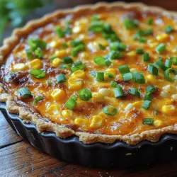 Sweet Corn & Cheddar Quiche is more than just a dish; it's a celebration of flavors and textures that can elevate any meal. This delightful quiche marries the natural sweetness of fresh corn with the rich, creamy taste of sharp cheddar cheese, all nestled within a flaky, golden-brown pie crust. Whether served at a leisurely brunch, a festive breakfast gathering, or as a light weekday dinner, this quiche is sure to impress and satisfy. Packed with protein and bursting with flavor, it stands out as a versatile option for families and friends alike.