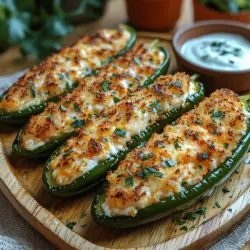 The Spicy Crunchy Jalapeño Cheese Poppers are a delightful twist on a classic appetizer that never fails to impress. This tantalizing dish combines the bold heat of jalapeños with a creamy, cheesy filling, creating a perfect bite that’s both satisfying and addictive. Whether you're hosting a party, gearing up for game day, or simply enjoying a cozy gathering with friends and family, these poppers are sure to be a hit. What sets them apart is not just their flavor profile, but also their satisfying crunch that comes from the perfect coating, making them an irresistible treat.