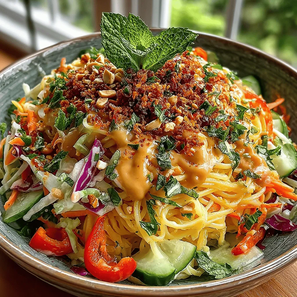 As the temperature rises, the desire for light and refreshing meals becomes increasingly prevalent. The Chilled Thai Delight Noodle Salad stands out as an ideal choice, offering a vibrant medley of flavors and textures that make it perfect for warm days. This dish is not only a feast for the senses but also a health-conscious option that can be enjoyed for lunch, dinner, or as a delightful side dish. With its combination of crisp vegetables, nutty dressing, and savory rice noodles, this salad embodies the essence of Thai cuisine while being adaptable to various dietary preferences.