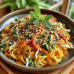 As the temperature rises, the desire for light and refreshing meals becomes increasingly prevalent. The Chilled Thai Delight Noodle Salad stands out as an ideal choice, offering a vibrant medley of flavors and textures that make it perfect for warm days. This dish is not only a feast for the senses but also a health-conscious option that can be enjoyed for lunch, dinner, or as a delightful side dish. With its combination of crisp vegetables, nutty dressing, and savory rice noodles, this salad embodies the essence of Thai cuisine while being adaptable to various dietary preferences.