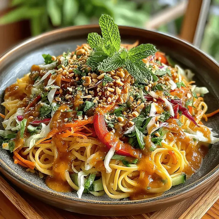 As the temperature rises, the desire for light and refreshing meals becomes increasingly prevalent. The Chilled Thai Delight Noodle Salad stands out as an ideal choice, offering a vibrant medley of flavors and textures that make it perfect for warm days. This dish is not only a feast for the senses but also a health-conscious option that can be enjoyed for lunch, dinner, or as a delightful side dish. With its combination of crisp vegetables, nutty dressing, and savory rice noodles, this salad embodies the essence of Thai cuisine while being adaptable to various dietary preferences.
