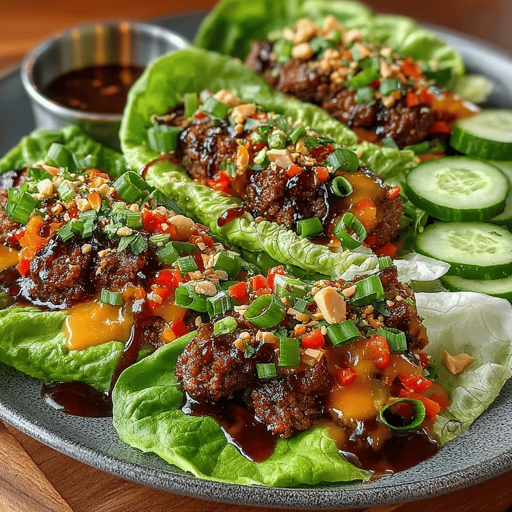 When it comes to creating a dish that tantalizes the palate while providing a nutritious option, Savory Beef Lettuce Wraps with Blueberry Glaze stand out as a unique and delightful choice. This recipe blends the rich, savory flavors of seasoned ground beef with a sweet and tangy blueberry glaze, all wrapped in crisp, refreshing lettuce leaves. It's a dish that not only satisfies hunger but also showcases a beautiful fusion of ingredients, making it perfect for both casual family dinners and elegant gatherings.