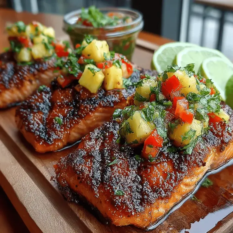 As the warmer months approach, the allure of outdoor cooking and fresh, vibrant flavors becomes irresistible. One dish that perfectly embodies the essence of summer is Tropical Grilled Salmon with Pineapple Salsa. This delightful recipe marries the rich, buttery taste of salmon with a zesty, refreshing pineapple salsa, making it not only a feast for the eyes but also a celebration for the palate. Whether you're hosting a backyard barbecue or looking for a light weeknight dinner, this dish is sure to impress family and friends alike.