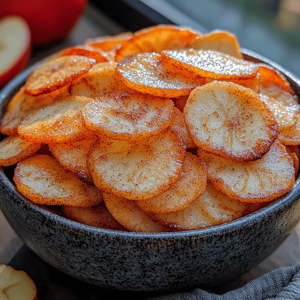Crunchy Air-Fried Apple Cinnamon Chips