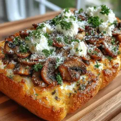 Roasted Garlic & Mushroom Flatbread is a delightful culinary creation that combines the rich, earthy flavors of mushrooms with the sweet, mellow taste of roasted garlic. This dish appeals to both vegetarians and meat lovers alike, thanks to its robust flavor profile and satisfying texture. Flatbreads are not only versatile but also serve as the perfect canvas for a wide range of toppings, making them an excellent choice for appetizers, snacks, or even main courses. The combination of fresh ingredients in this recipe elevates the dish, creating a gourmet experience right in your own kitchen.