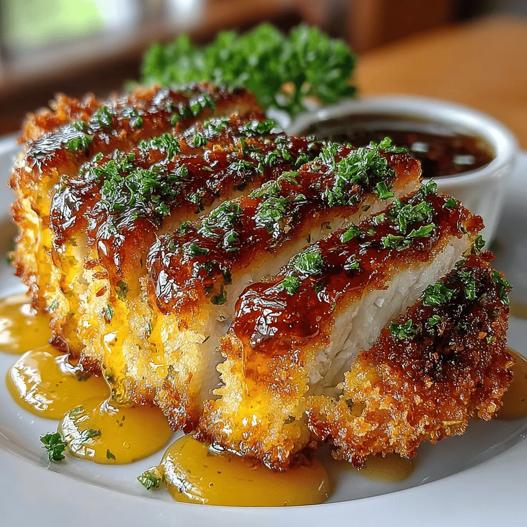 Golden Crunch Panko Chicken with Zesty Lemon Drizzle is not just a meal; it's an experience that brings together the satisfying crunch of panko-coated chicken and the refreshing brightness of a lemon drizzle. This dish perfectly embodies the balance of flavors and textures that can elevate a simple weeknight dinner into something truly special. With its straightforward preparation and delightful taste, this recipe is sure to impress family and friends alike, making it an ideal choice for both casual gatherings and elegant dinners.