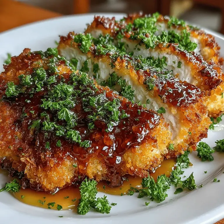 Golden Crunch Panko Chicken with Zesty Lemon Drizzle is not just a meal; it's an experience that brings together the satisfying crunch of panko-coated chicken and the refreshing brightness of a lemon drizzle. This dish perfectly embodies the balance of flavors and textures that can elevate a simple weeknight dinner into something truly special. With its straightforward preparation and delightful taste, this recipe is sure to impress family and friends alike, making it an ideal choice for both casual gatherings and elegant dinners.