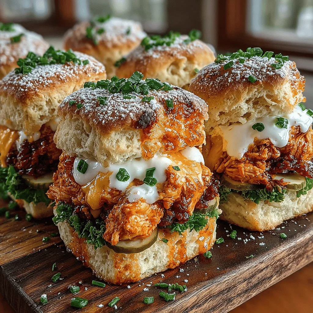 Buffalo Bliss Chicken & Ranch Biscuit Sliders represent a perfect marriage of taste and convenience, making them an ideal addition to any gathering or casual dining experience. This dish combines the zesty kick of buffalo chicken with the cooling creaminess of ranch sauce, all nestled within warm, flaky biscuits. Whether you're hosting a game day party, a family reunion, or simply craving a delicious meal, these sliders are sure to impress and satisfy.