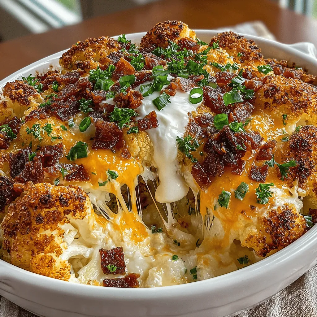 Begin by preheating your oven to 375°F (190°C). Preheating is crucial for any baking recipe, including our Cheesy Loaded Cauliflower Casserole, as it ensures that the dish cooks evenly. An adequately heated oven allows the cheese to melt beautifully and the casserole to develop a golden-brown crust on top.