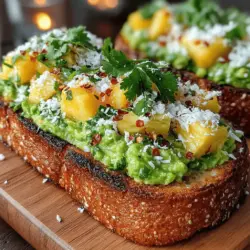 Avocado toast has become a staple in modern breakfast and brunch menus, celebrated not only for its creamy texture and delectable taste but also for its versatility. This simple dish has evolved from a basic spread to a canvas for culinary creativity, inviting a range of toppings and flavor combinations that cater to diverse palates. One such delightful variation is the Tropical Delight Avocado Toast, which combines the rich creaminess of ripe avocados with the sweet and tangy notes of fresh pineapple, all balanced with a hint of lime and a touch of spice.