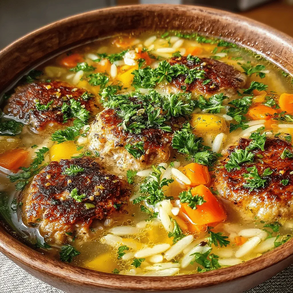 Adding vegetables to your soup not only enhances its flavor but also boosts its nutritional profile. For this Zesty Turkey Meatball and Orzo Soup, diced carrots and celery are essential additions. These vibrant vegetables bring a delightful crunch and a hint of sweetness that beautifully complements the savory meatballs.