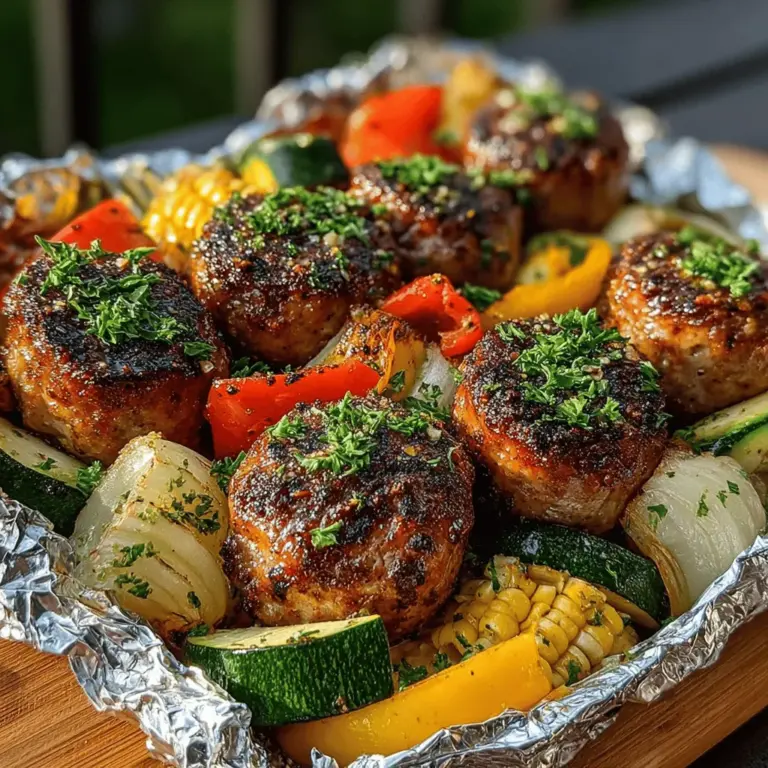 To create the perfect foil packs for your Sizzlin’ Summer Sausage & Veggie Foil Packs, start by gathering your materials. You will need heavy-duty aluminum foil, scissors, and a spatula or tongs for handling the packs. Here’s how to effectively assemble them: