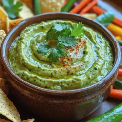Avocado-based dips have surged in popularity over the years, becoming a staple at gatherings, picnics, and casual get-togethers. Among the plethora of avocado recipes, Creamy Avocado Cilantro Dip stands out not only for its rich flavor but also for its adaptability. Whether you’re using it as a spread on sandwiches, a dip for veggies and chips, or a topping for grilled meats, this creamy concoction is sure to impress. Its vibrant green color and smooth texture make it as visually appealing as it is delicious.